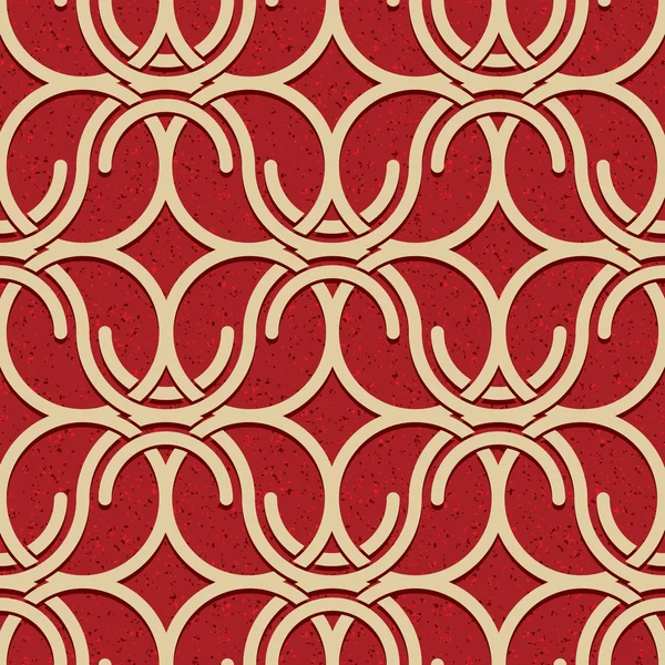 Círculos de estilo vintage sin costuras y patrón de red de olas . — Vector de stock