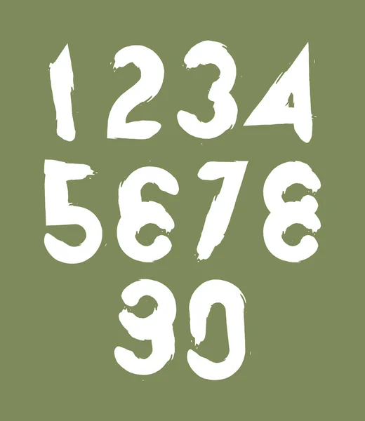 Set di cifre vettoriali contemporanee scritte a mano, scarabocchio dipinto a mano n — Vettoriale Stock