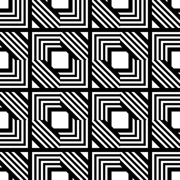 Seamless black and white geometric pattern, simple vector stripe — Stock Vector