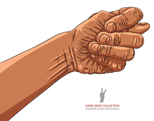 Фиговый знак руки, африканская этническая принадлежность, подробный векторный иллюстрат — стоковый вектор