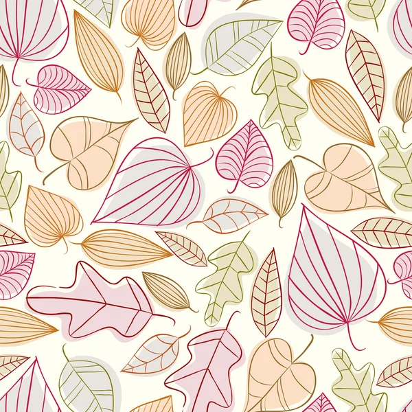Otoño hojas patrón sin costura. — Vector de stock
