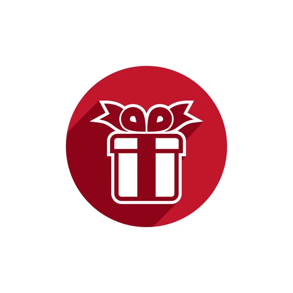 Vector de caja de regalo simple icono de un solo color aislado en respaldo blanco — Vector de stock