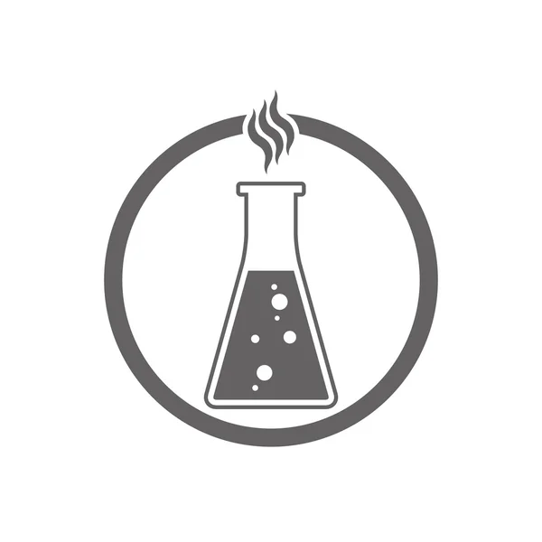 Frasco químico com ícone de vetor de reação. —  Vetores de Stock