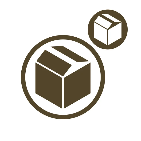 Caixa de embalagem vetor simples ícone de cor única isolado no branco —  Vetores de Stock