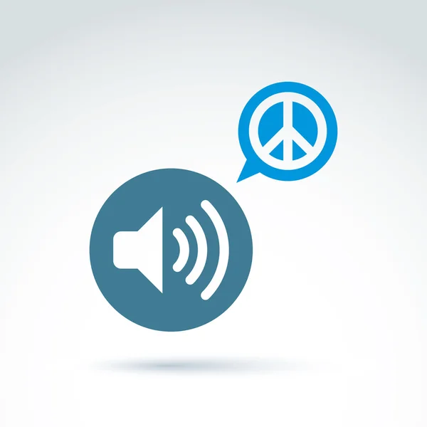 Peace propaganda icon with loudspeaker, vector conceptual unusua — Stock Vector