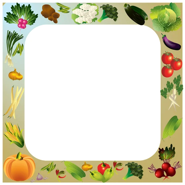 Vegetables vector background with place for text, healthy food t — Stock Vector