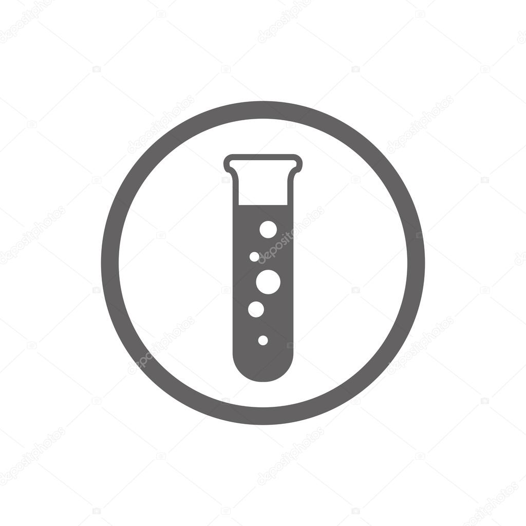 Test tube with reaction vector icon.