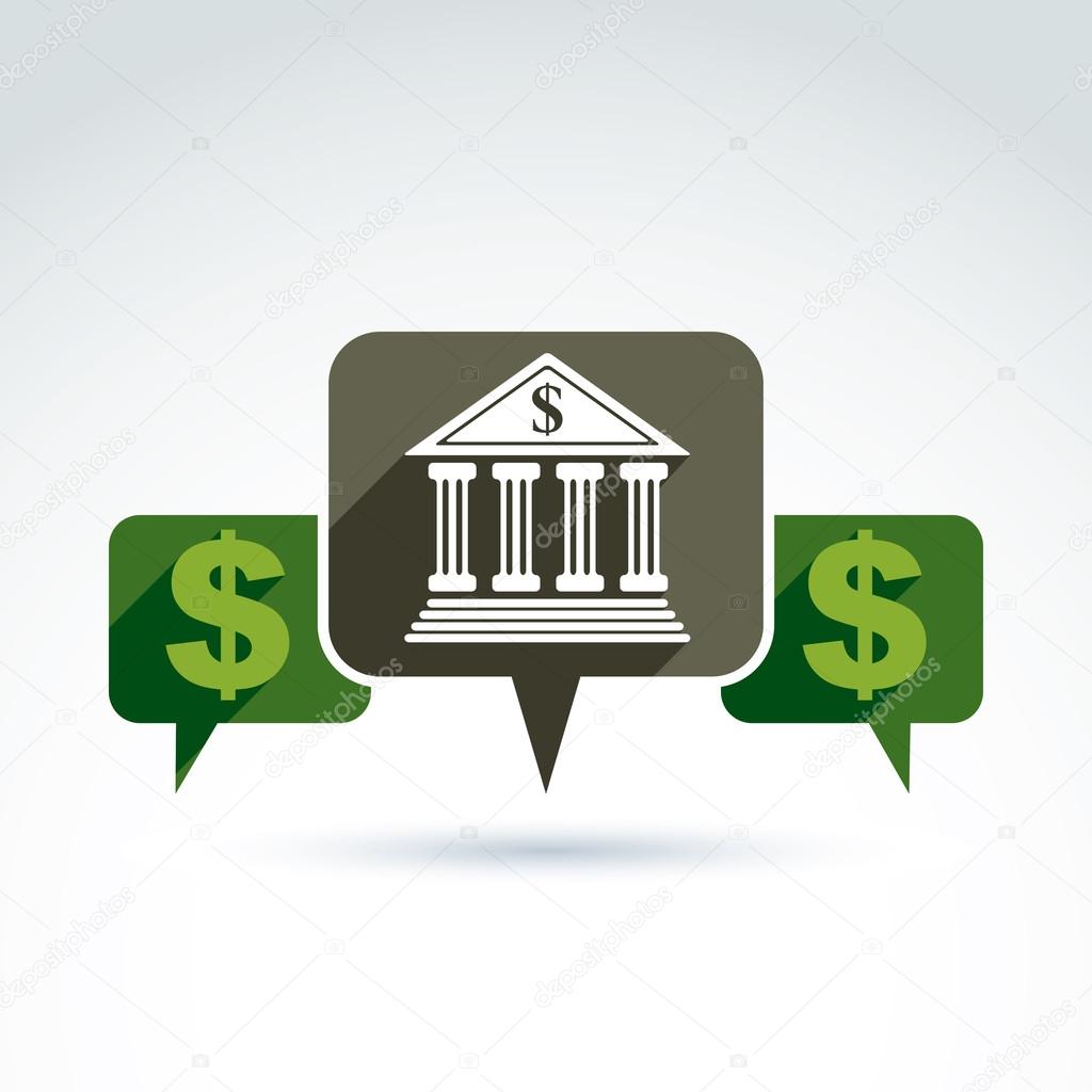 Banking credit and deposit money theme icon, vector conceptual s