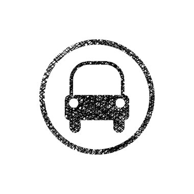 Araba simgesi el ile çizilmiş çizgiler doku.