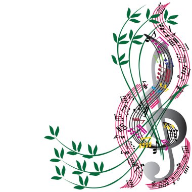 müzik notlar arka plan, şık müzikal Tema kompozisyon, vecto