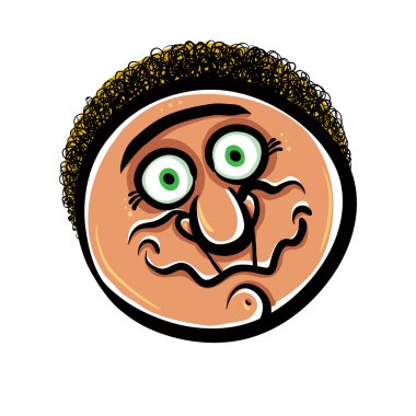 komik karikatür face, vektör çizim.