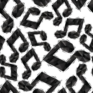 Dikişsiz desen, geometrik çağdaş sty siyah müzik notları
