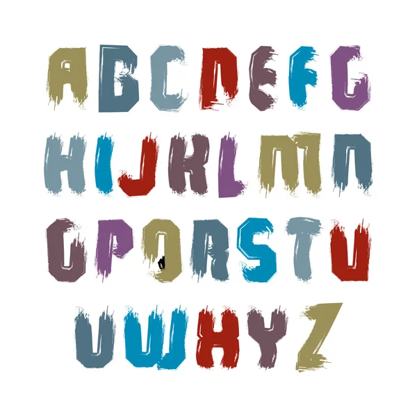 矢量明亮的书法字体，手写的水彩资本 — 图库矢量图片
