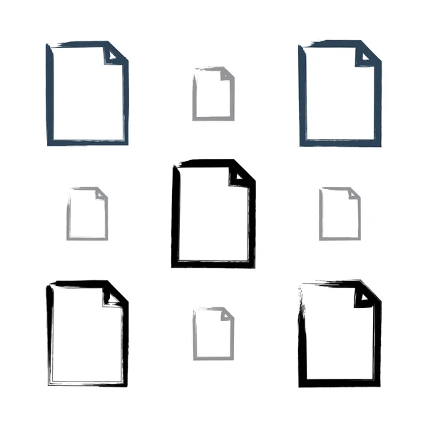 Aantal handgetekende eenvoudige papieren formulieren, collectie van penseel drawin — Stockvector