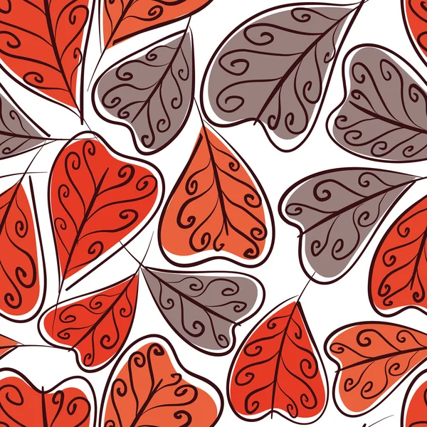 Otoño hojas de fondo sin costuras, vector floral inconsútil patter — Archivo Imágenes Vectoriales