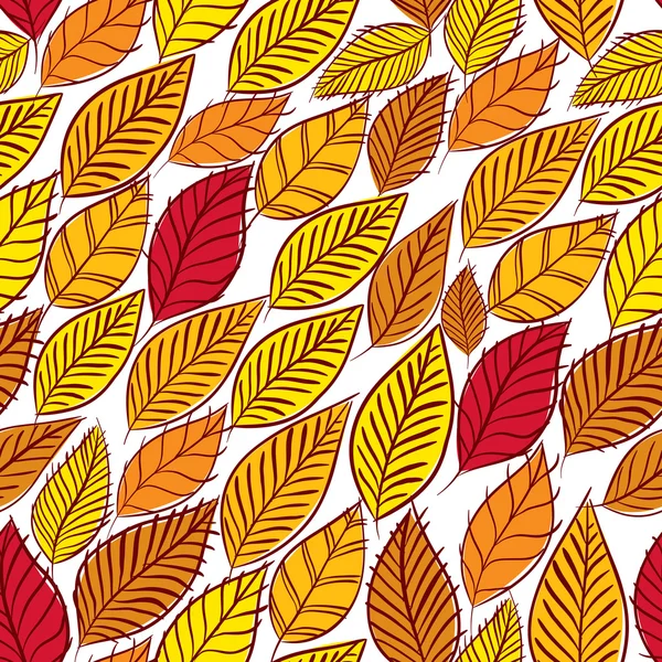 Floral vector seamless pattern, autumn leaves seamless backgroun — Stock Vector