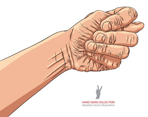 Fig fico hand tecken, detaljerad vektor illustration. — Stock vektor