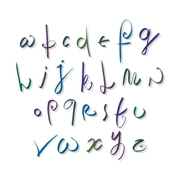 Skript písmo vektor, vektor abeceda písmen. — Stockový vektor