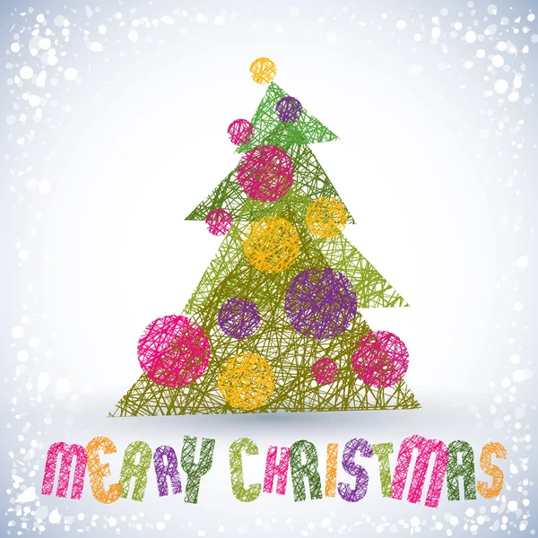 Christmas greeting card, vector, Merry Christmas lettering. — Stock Vector