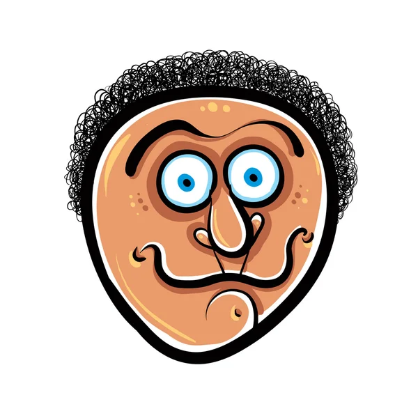 Funny cartoon face, vector illustration. — Stock Vector