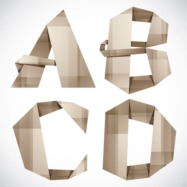 Origami estilo vector letras A B C D . — Archivo Imágenes Vectoriales