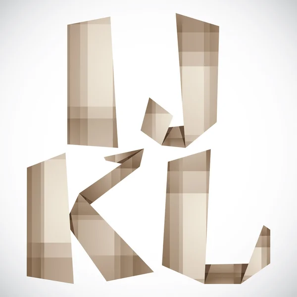 Origami estilo vector letras I J K L . — Vector de stock