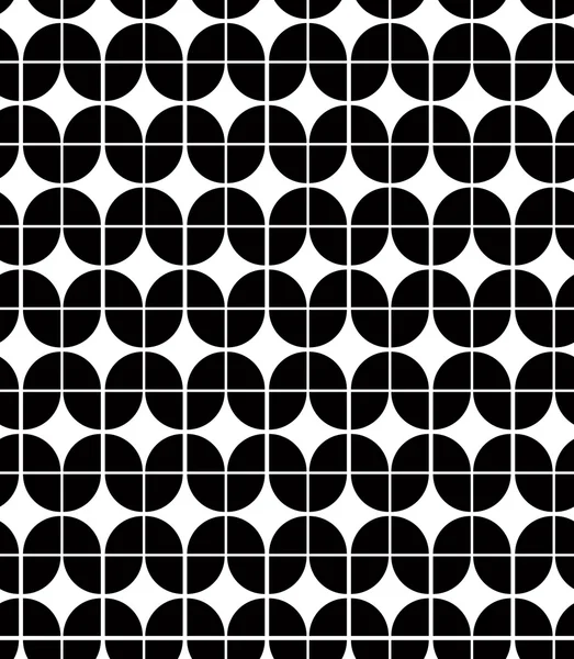 Black and white abstract geometric seamless pattern, vector cont — Stock Vector