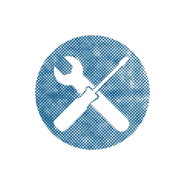 Reparatur-Symbol mit Schraubenschlüssel und Schraubenzieher, Vektorsymbol mit Pixel — Stockvektor