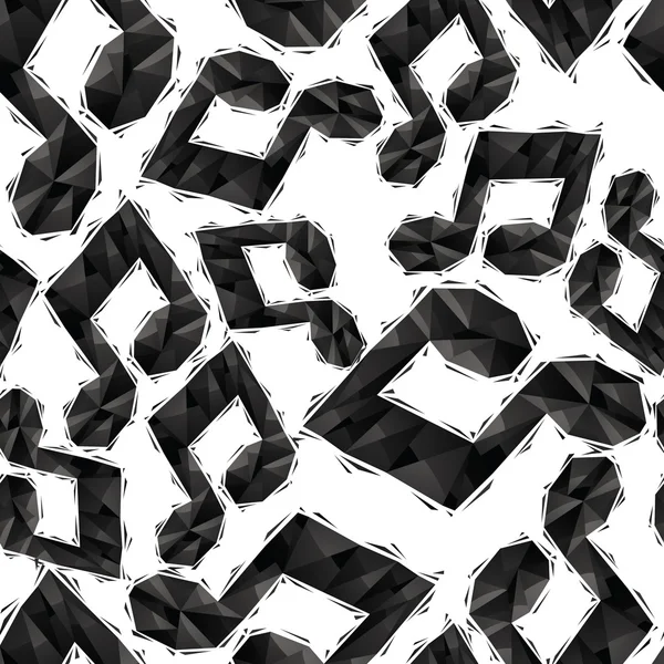 Schwarze Noten nahtloses Muster, geometrischer zeitgenössischer Stil — Stockvektor