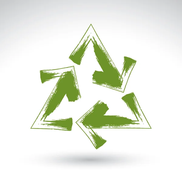 Panneau recyclé peint à la main isolé sur fond blanc, simple r — Image vectorielle