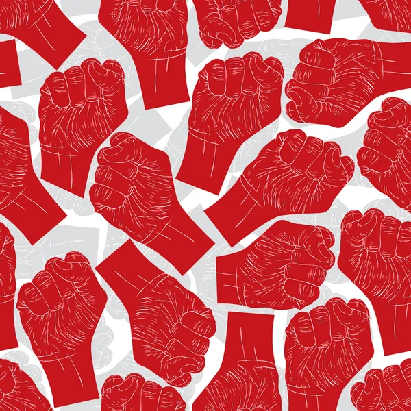 Clenched fists seamless pattern, vektor background for wallpaper - Stok Vektor