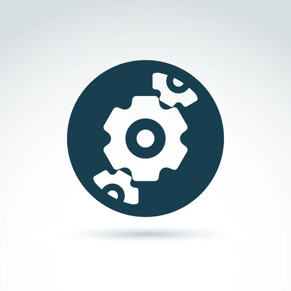 Gears and cogs system theme icon, vector conceptual stylish symb — Stock Vector