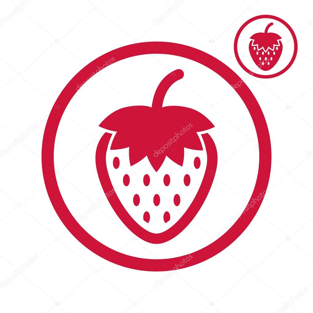 Strawberry vector icon.