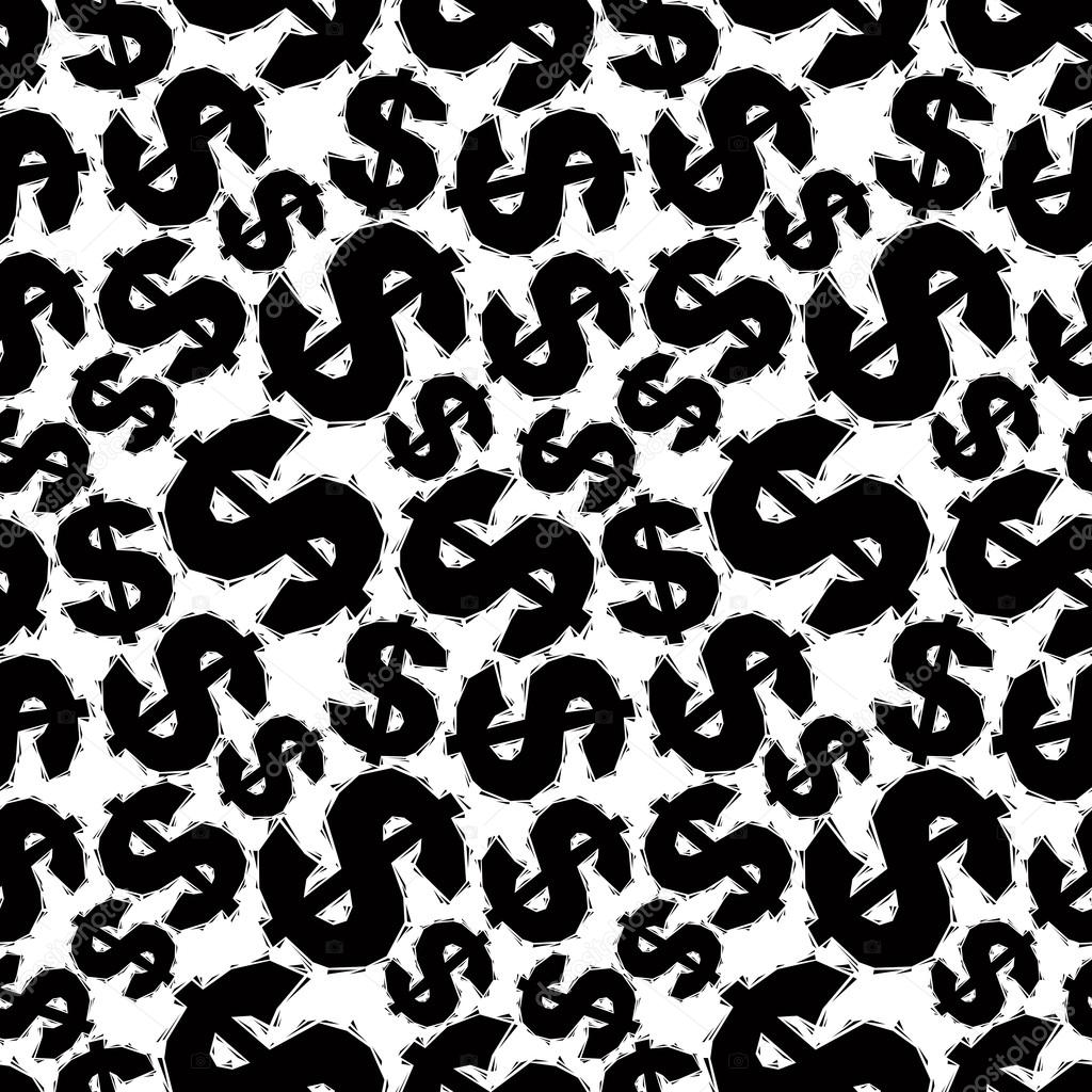 Black dollar signs seamless pattern, black and white geometric c Stock  Vector by ©Ostapius 58733445