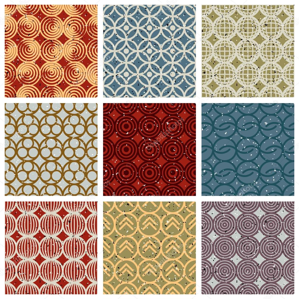 Download Vintage tiles seamless patterns set. — Stock Vector © Ostapiusangelp #58733455