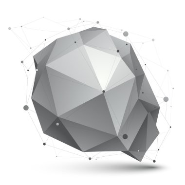 3D mesh modern soyut nesne, origami model yapısı deforme