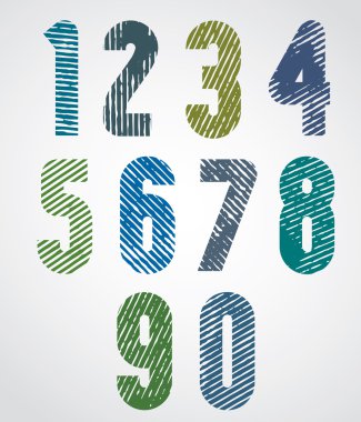 Beyaz backgrou köşeleri yuvarlatılmış renkli çizilmiş numaraları