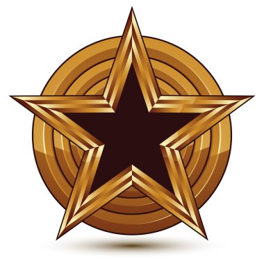 Vektör şablonu ile g pentagonal siyah yıldız sembolü ile rafine