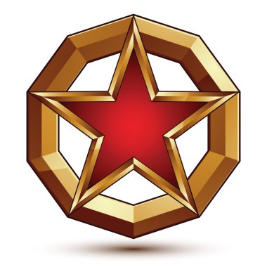 Pentagonal yıldız, şablonla vektör cilalı boyutlu royal