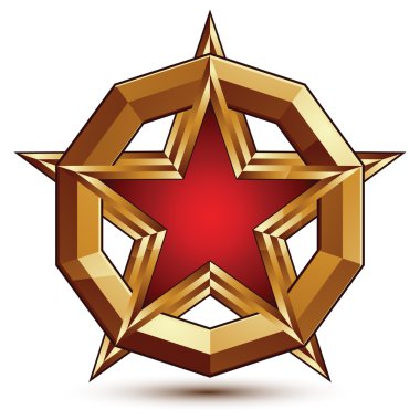 Pentagonal yıldız, şablonla vektör cilalı boyutlu royal