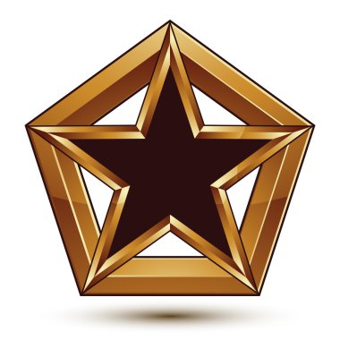 Altın geometrik sembol, siyah FILLIN ile stilize yıldız markalı