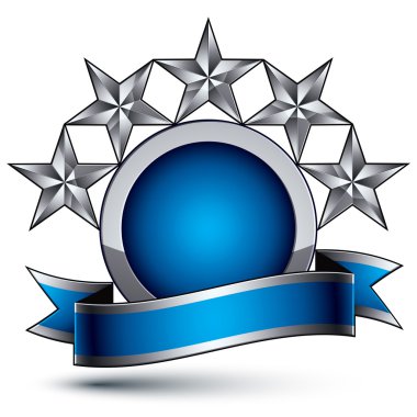 Vektör şanlı parlak tasarım öğesi, lüks 3d pentagonal silv