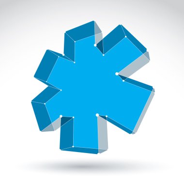 3B Kafes web beyaz zemin üzerine izole mavi ambulans simgesi co