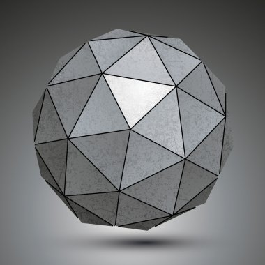 Beyaz arka plan üzerinde izole galvanizli küresel 3d nesne.