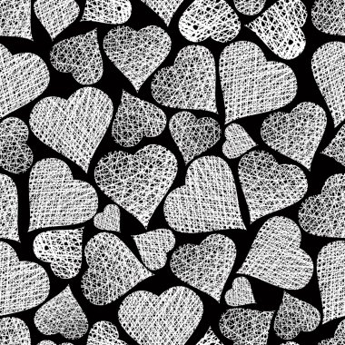 Valentine Tema sorunsuz arka plan, kalpleri Dikişsiz desen, ve