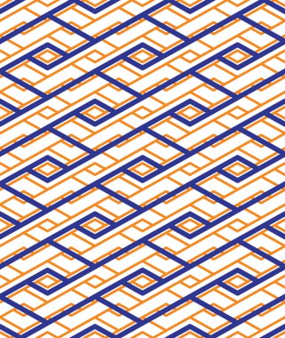 Renkli geometrik seamless modeli ile simetrik zikzak orname