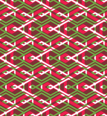 Seamless modeli ile iç içe rhombs, renkli sonsuz geome