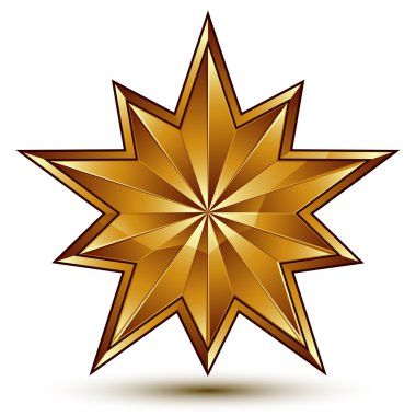 Beş köşeli yıldız, altın dimensio şablonuyla hanedan vektör