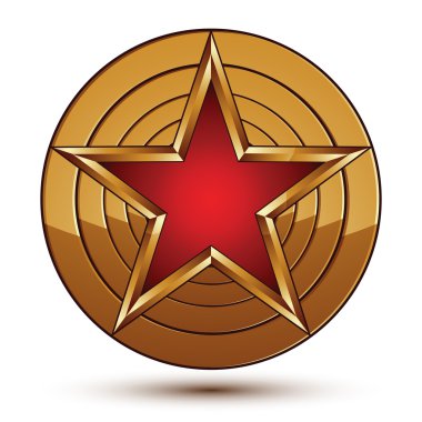 Pentagonal kırmızı yıldız sembolü ile g ile göz alıcı vektör şablonu