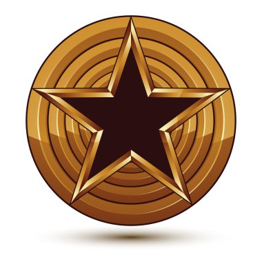 Pentagonal siyah yıldız sembolü ile göz alıcı vektör şablonuyla